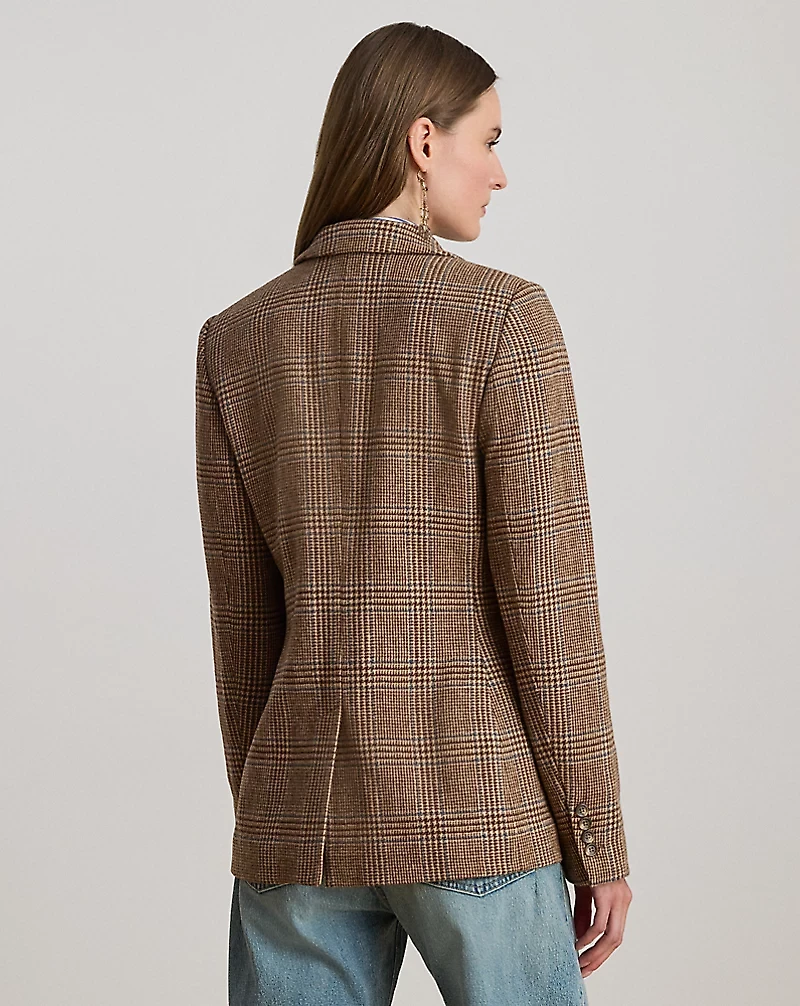 Glen Plaid Wool-Blend Twill Blazer