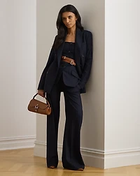 Double-Breasted Pinstripe Twill Blazer