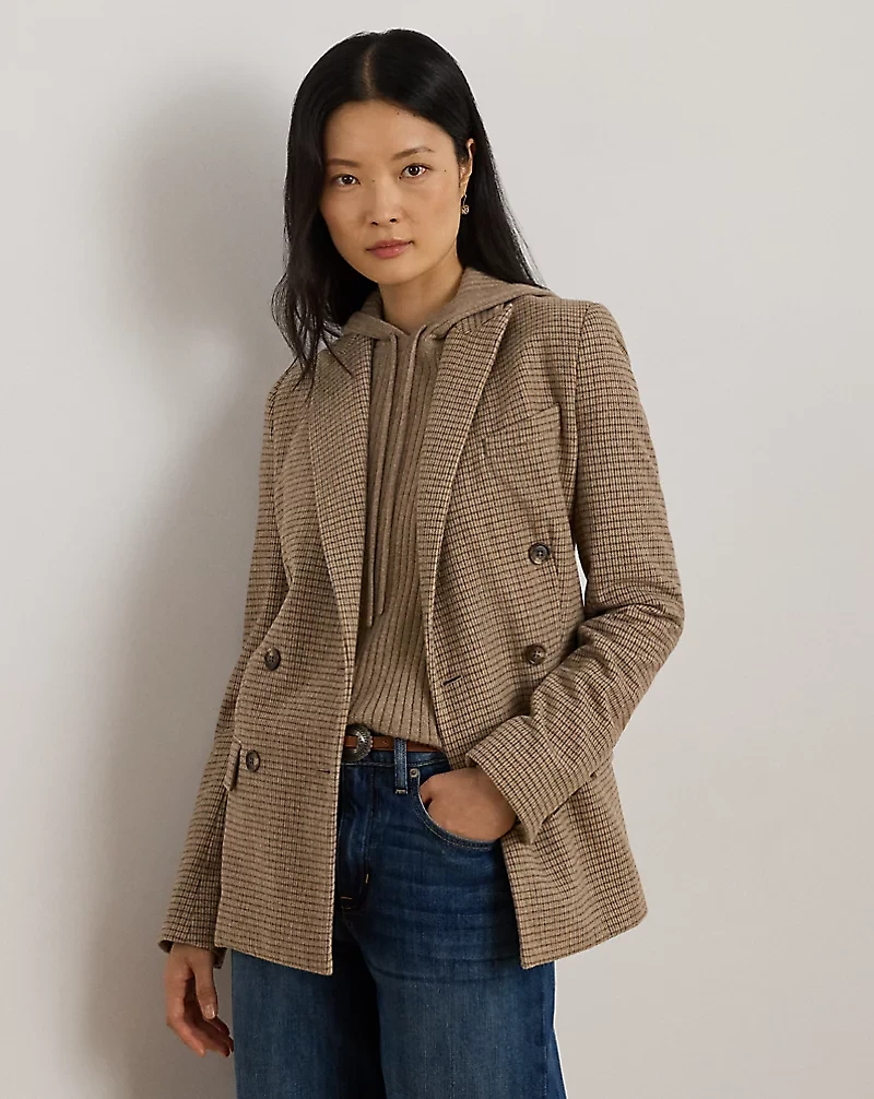 Double-Breasted Wool-Blend Twill Blazer