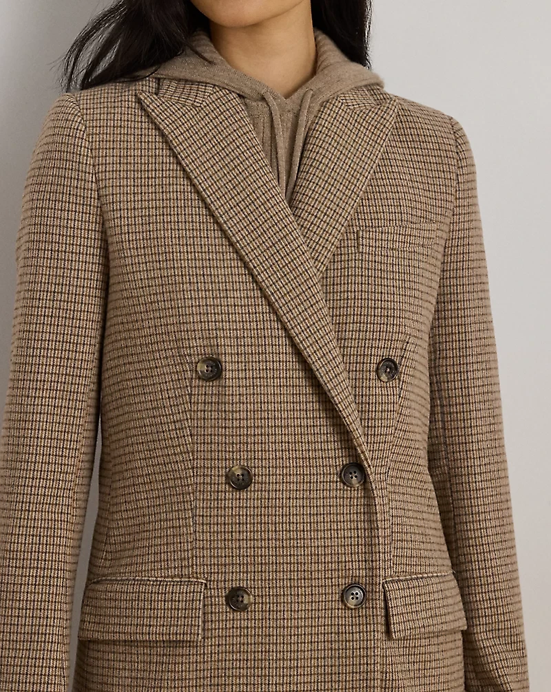 Double-Breasted Wool-Blend Twill Blazer