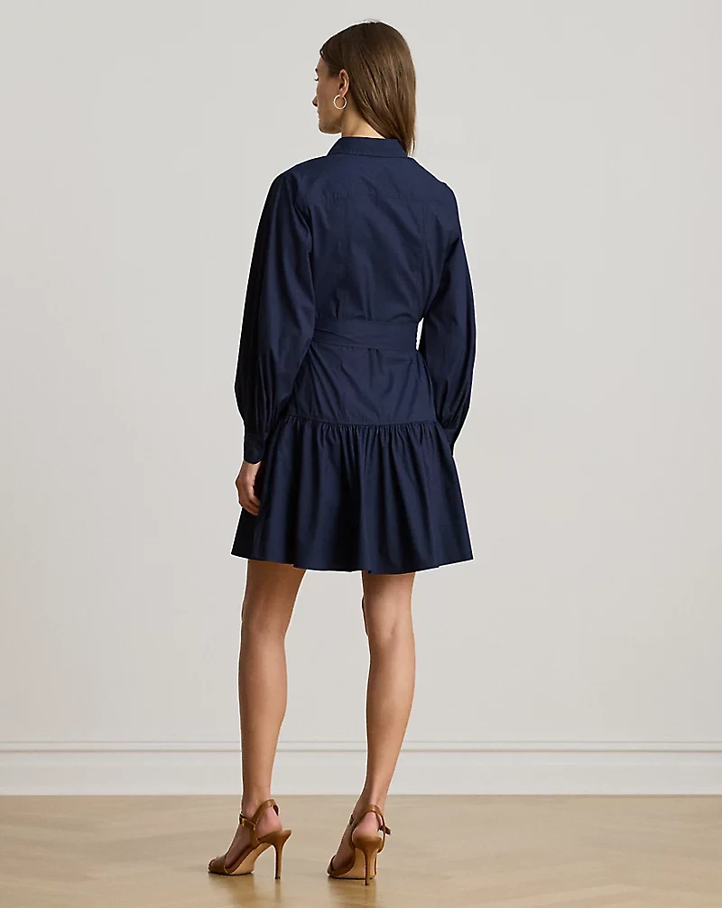 Buckle-Trim Cotton-Blend Dress