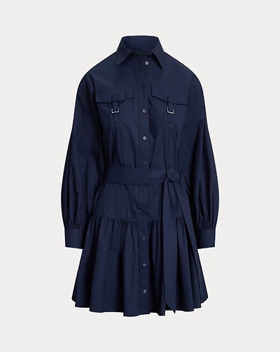 Buckle-Trim Cotton-Blend Dress