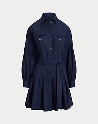 Buckle-Trim Cotton-Blend Dress