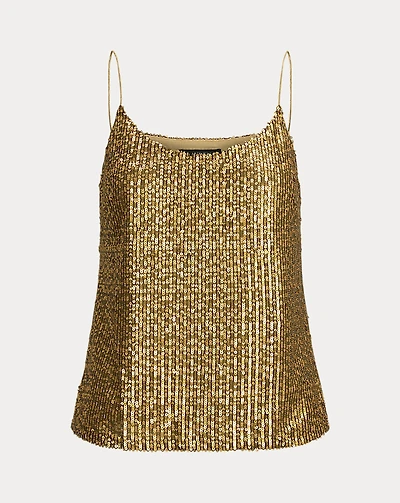 Sequined Mesh Camisole