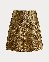 Sequined Mesh A-line Miniskirt