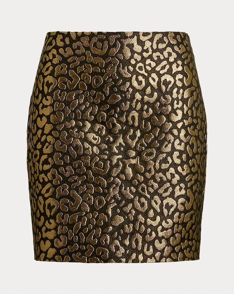 Metallic Ocelot Pencil Miniskirt