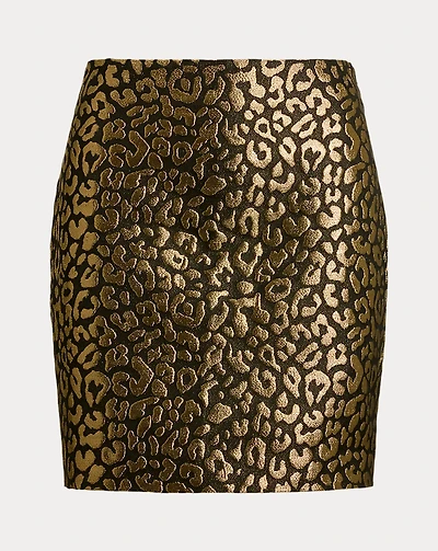 Metallic Ocelot Pencil Miniskirt