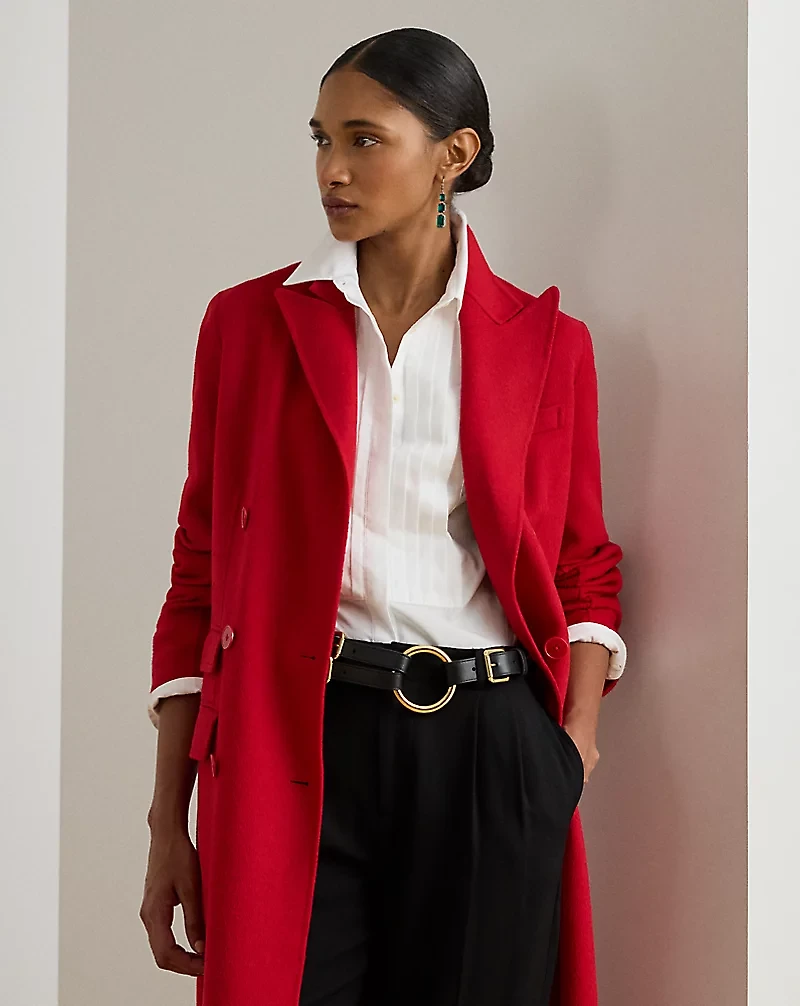 Double-Breasted Wool-Blend Coat