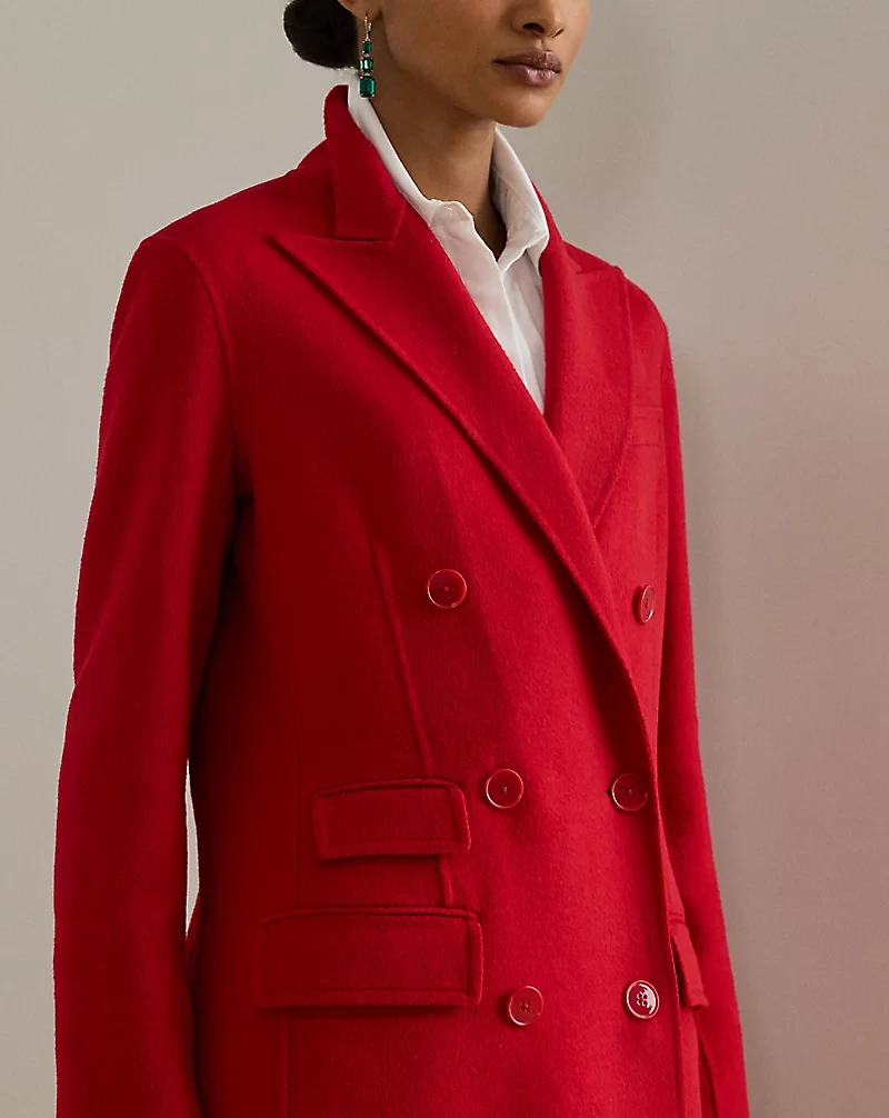 Double-Breasted Wool-Blend Coat