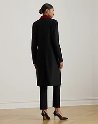 Two-Tone Double-Breasted Tricotine Coat