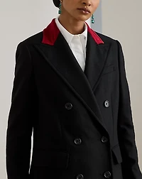 Two-Tone Double-Breasted Tricotine Coat