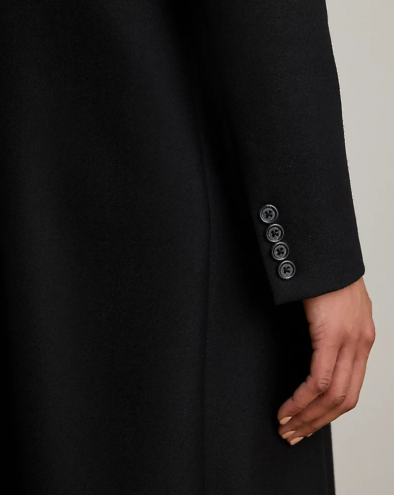 Two-Tone Double-Breasted Tricotine Coat