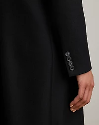 Two-Tone Double-Breasted Tricotine Coat