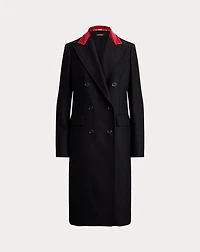 Two-Tone Double-Breasted Tricotine Coat
