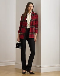 Plaid Double-Breasted Wool-Blend Blazer