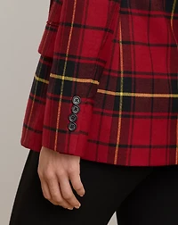 Plaid Double-Breasted Wool-Blend Blazer