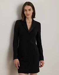 Satin-Trim Double-Faced Crepe Dress