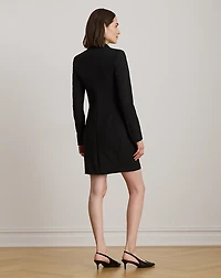 Satin-Trim Double-Faced Crepe Dress