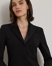 Satin-Trim Double-Faced Crepe Dress