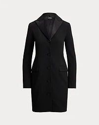 Satin-Trim Double-Faced Crepe Dress