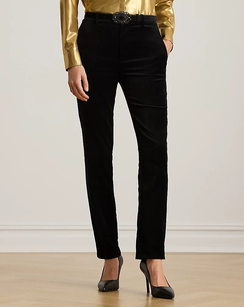 Stretch Velvet Cropped Pant