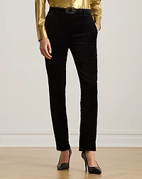 Stretch Velvet Cropped Pant