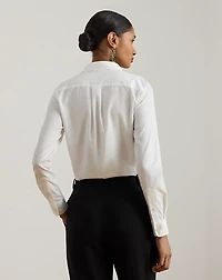 Bib-Front Cotton Broadcloth Shirt