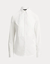 Bib-Front Cotton Broadcloth Shirt
