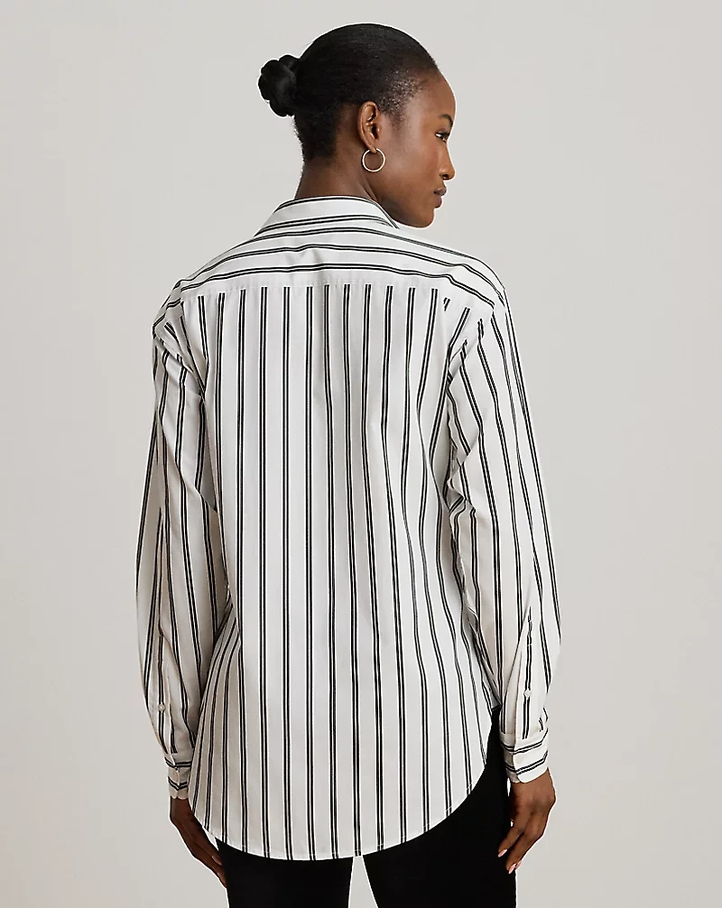Relaxed Fit Striped Cotton Shirt