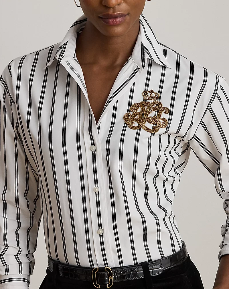 Relaxed Fit Striped Cotton Shirt