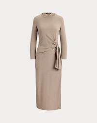 Tie-Front Stretch Jersey Midi Dress