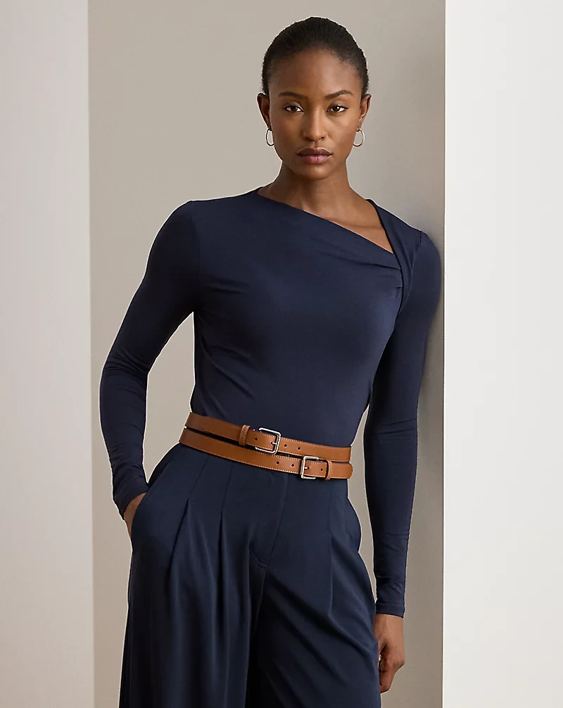 Stretch Jersey Asymmetrical Top