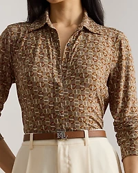 Slim Fit Geo-Print Jersey Shirt