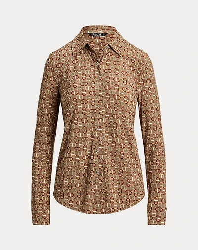 Slim Fit Geo-Print Jersey Shirt