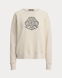 Beaded-Crest Fleece Pullover