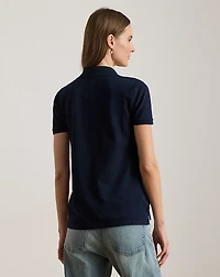 Beaded-Logo Cotton Piqué Polo Shirt