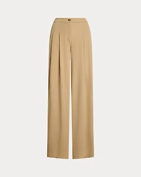 Pleated Stretch Jersey Wide-Leg Pant