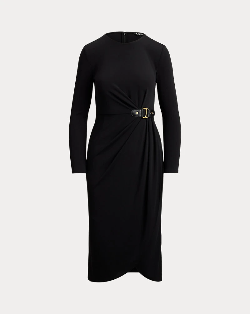 Buckle-Trim Stretch Jersey Dress