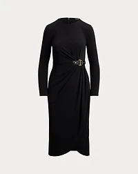 Buckle-Trim Stretch Jersey Dress