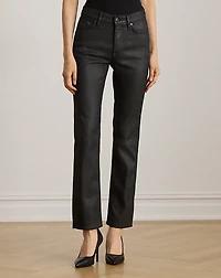Coated High-Rise Straight Ankle Jean