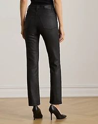 Coated High-Rise Straight Ankle Jean