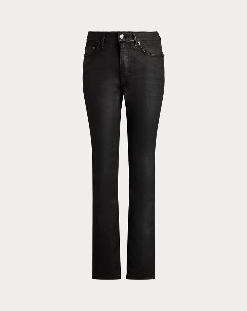 Coated High-Rise Straight Ankle Jean