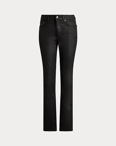 Coated High-Rise Straight Ankle Jean