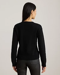 Color-Blocked Crest Cotton Sweater