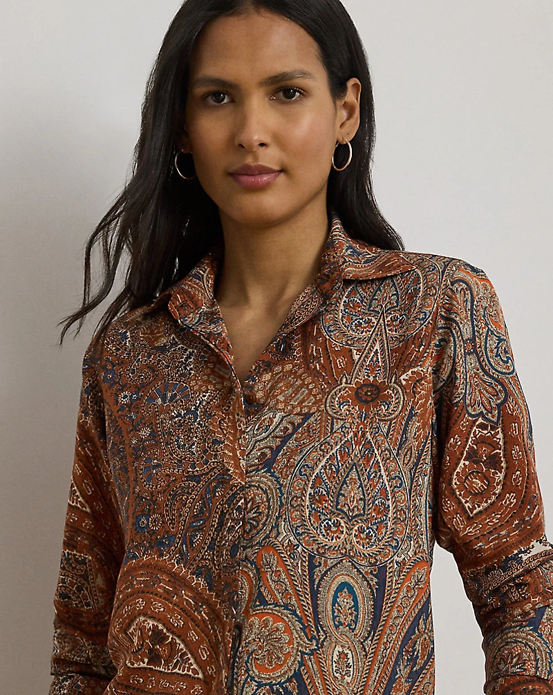 Classic Fit Paisley Crepe Shirt