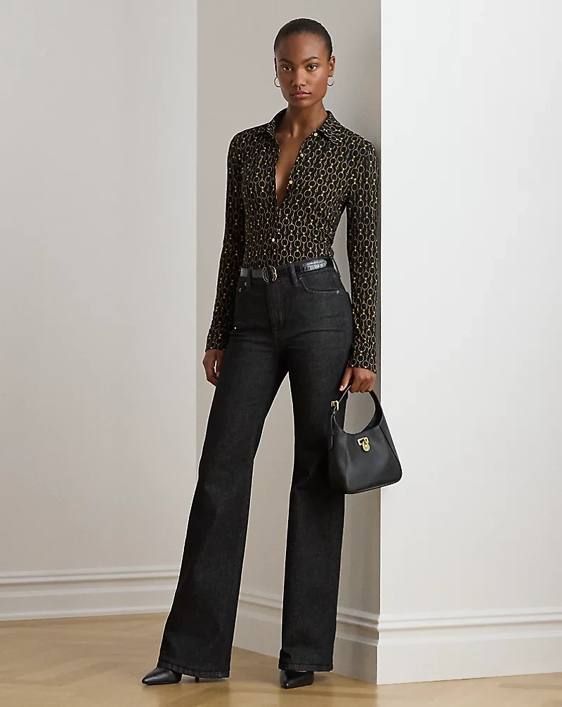 Slim Fit Chain-Print Jersey Shirt