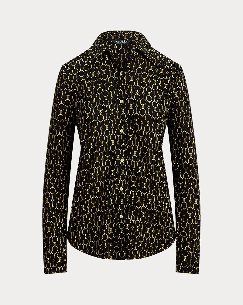 Slim Fit Chain-Print Jersey Shirt