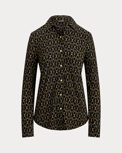 Slim Fit Chain-Print Jersey Shirt