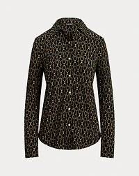 Slim Fit Chain-Print Jersey Shirt