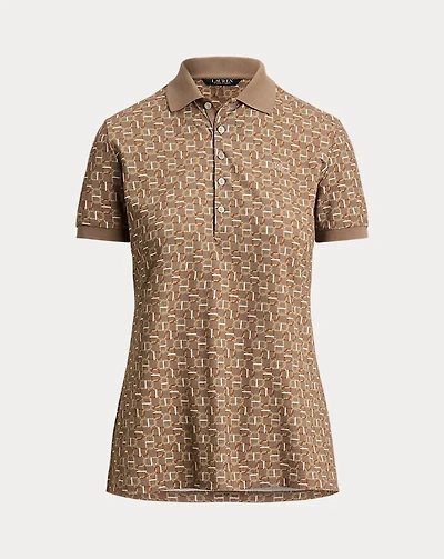 Geo-Print Stretch Piqué Polo Shirt
